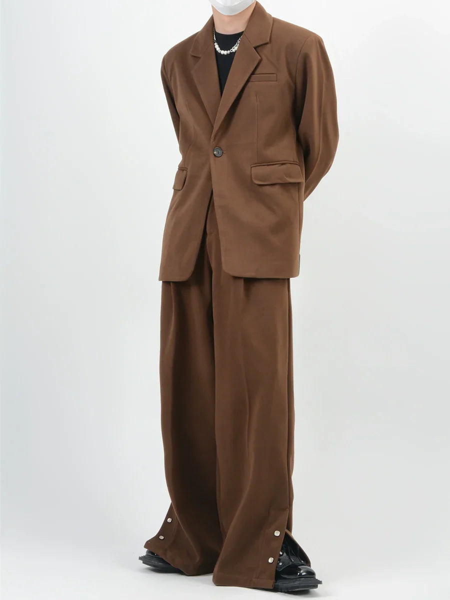 High-End Tailored Jacket & Straight Trousers Setup