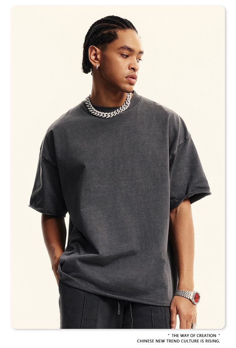 Washed Heavyweight Short Sleeve T-Shirt & Short Sweatpants Setup