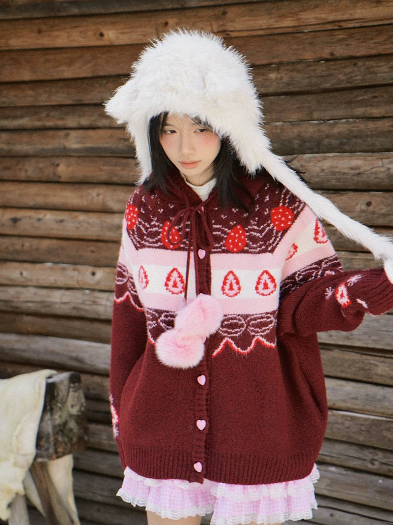 Strawberry Cake Knit Cardigan