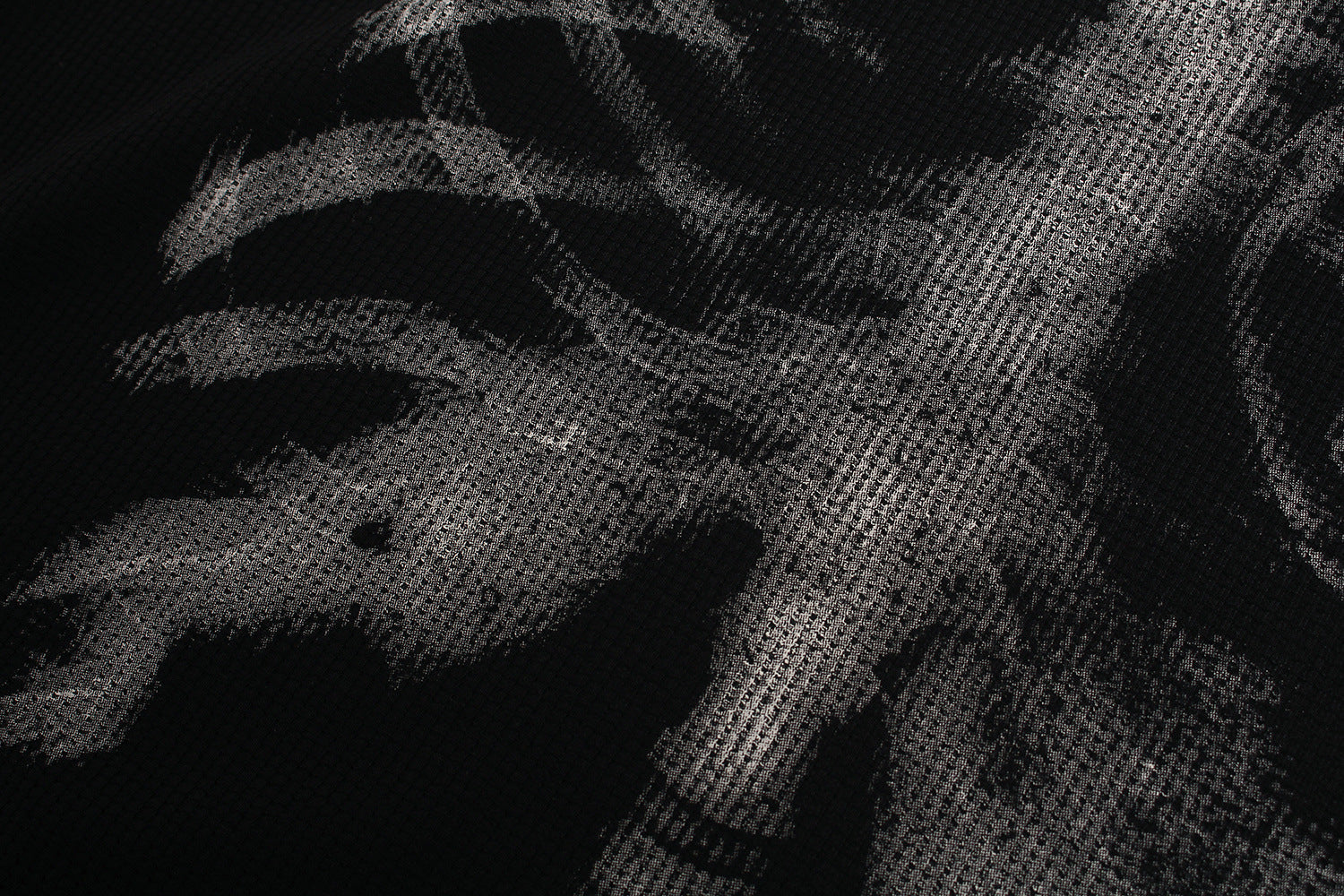 Skeleton Print Waffle Long Sleeve T-Shirt