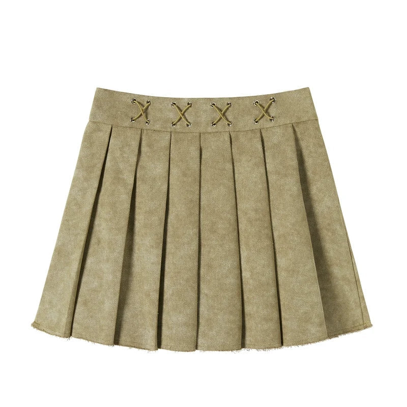 Pleats Short Skirt & Short Jacket Setup