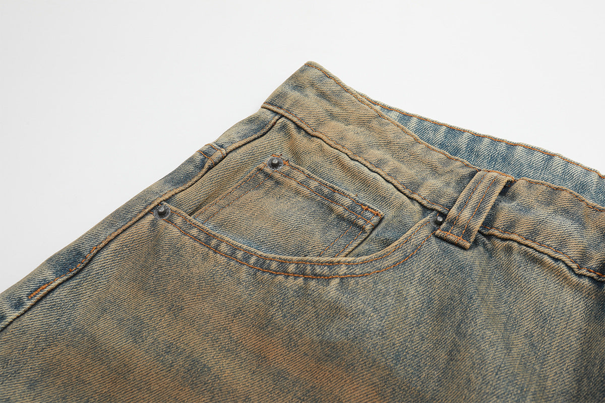 Wash Straight Denim Jeans