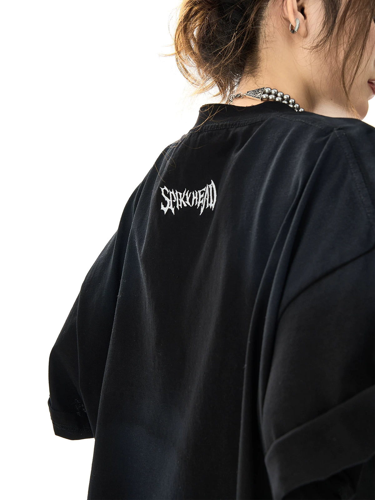 Washed Embroidery Short Sleeved T-Shirt