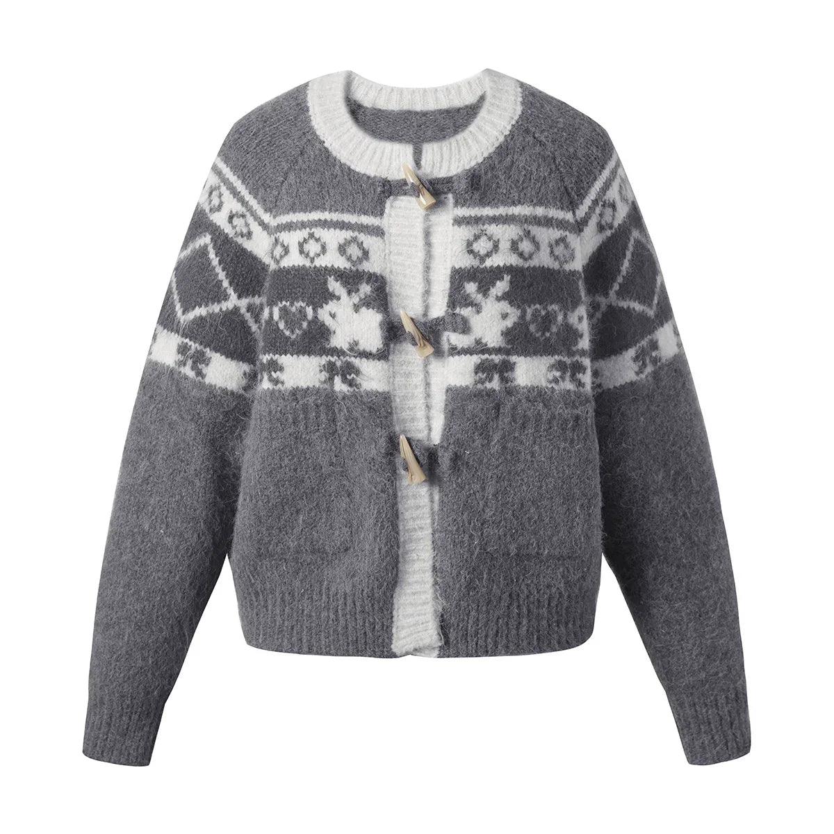 Jacquard Knit Sweater & Short Skirt Setup