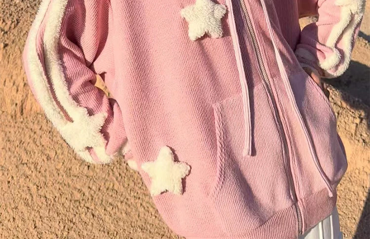 Gilet zippé en maille avec ailes d'ange et étoile