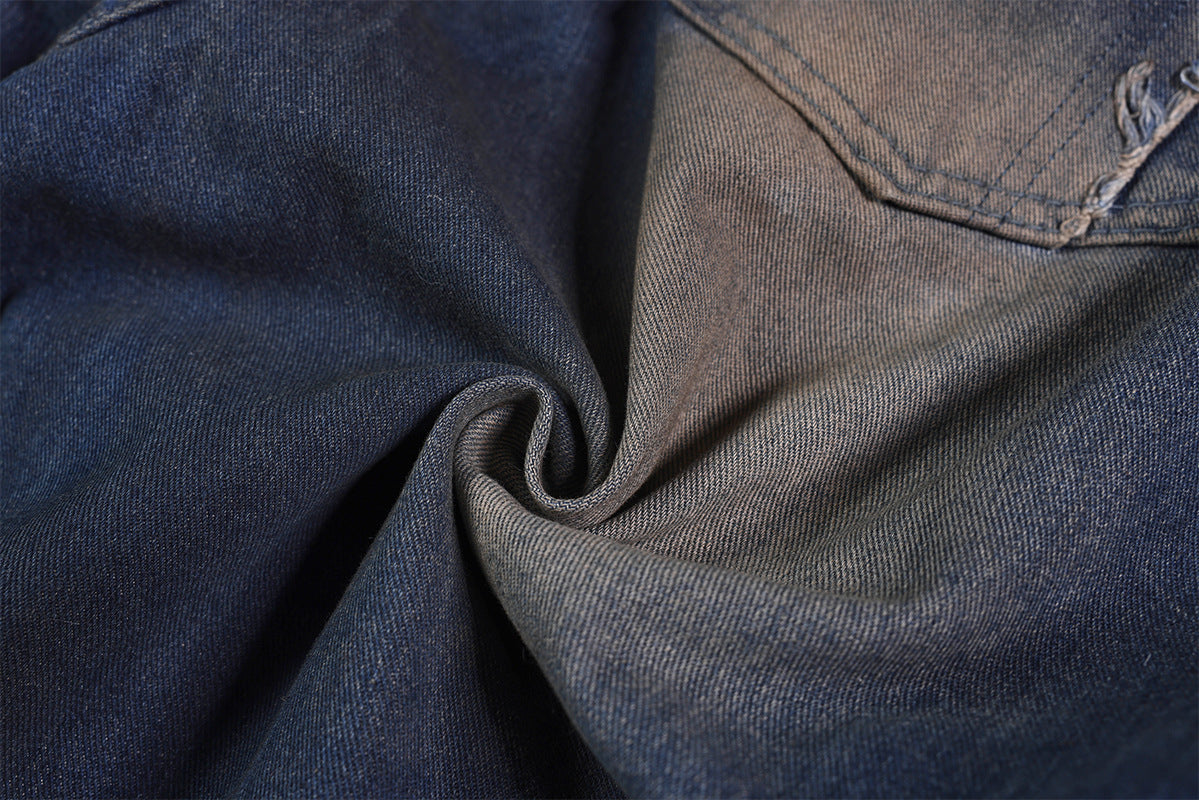Heavyweight Washed Deconstructed Wide Leg Denim Jeans