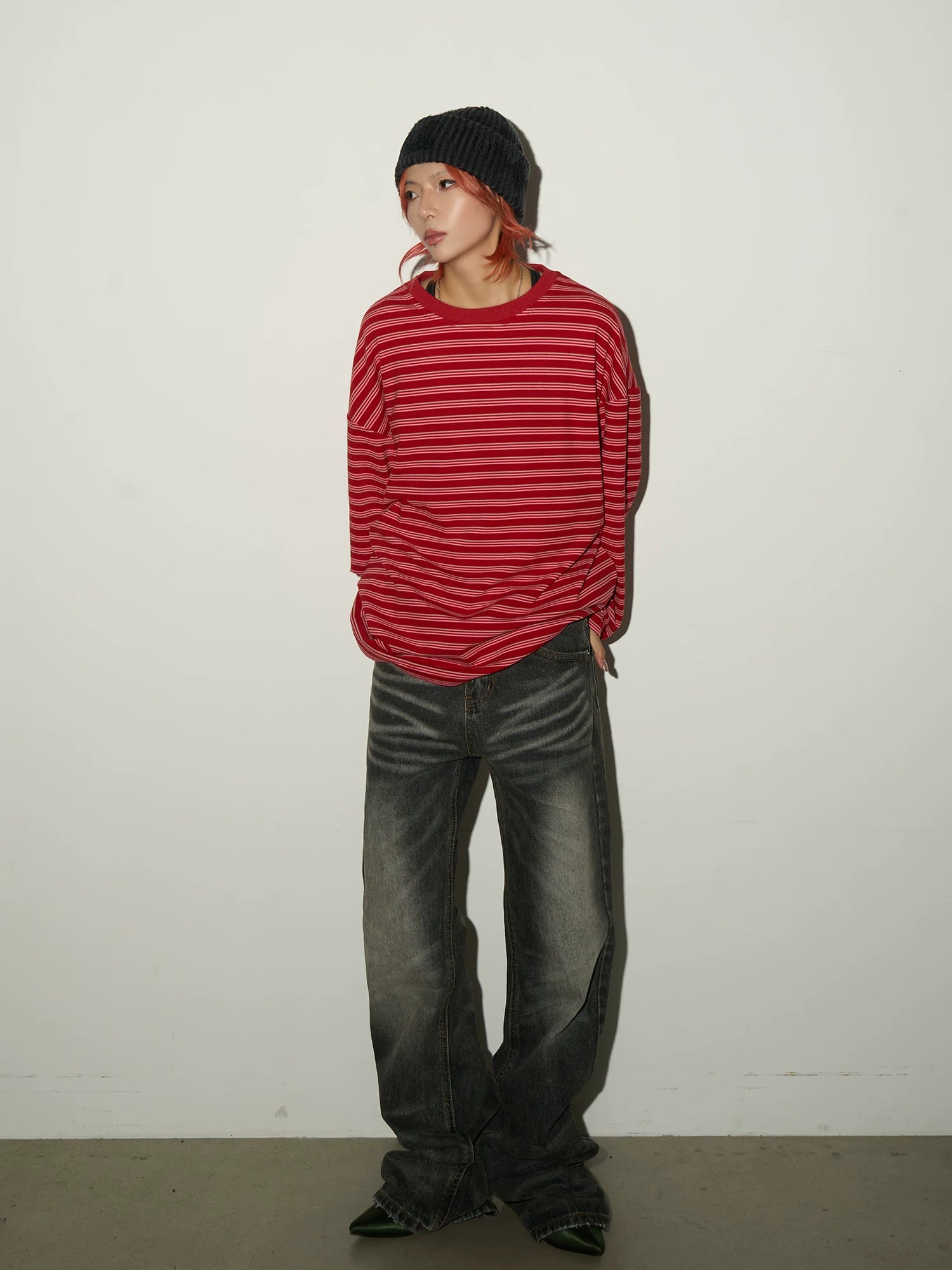Contrast Stripe Long Sleeve T-Shirt