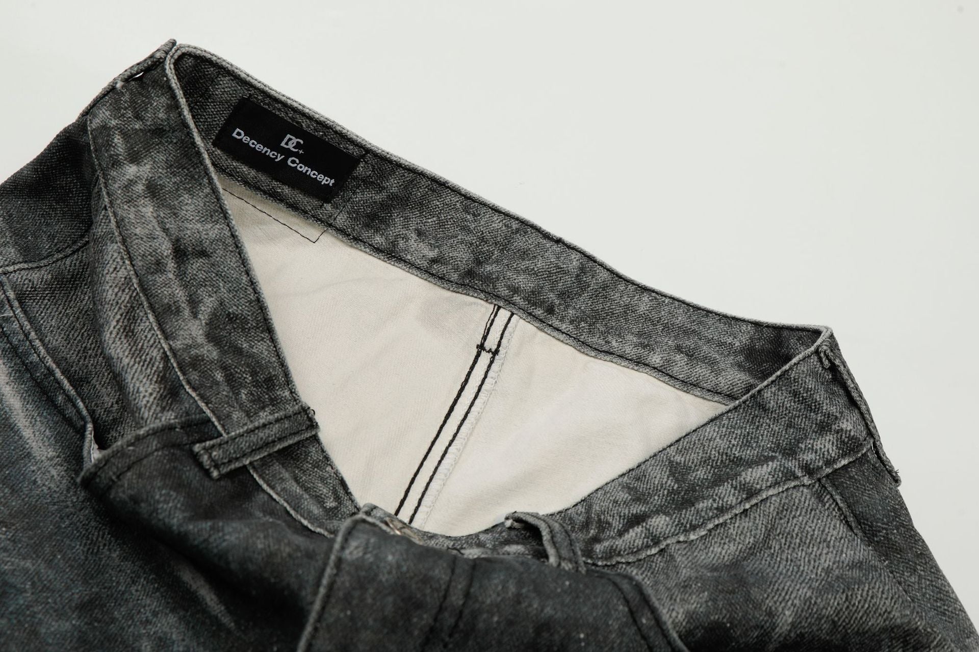 Washed Whisker Straight Denim Jeans