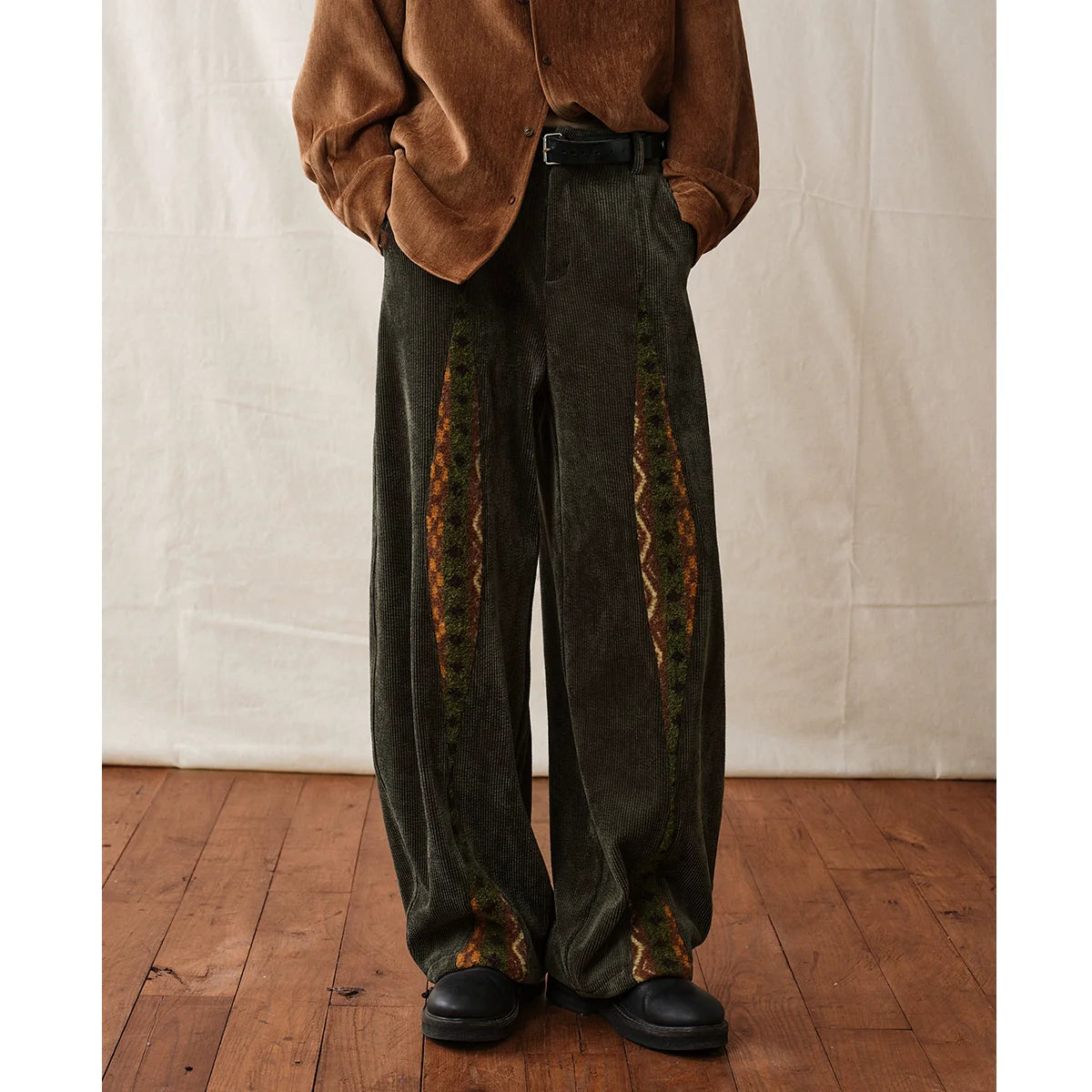 Boho Corduroy Wide-Leg Pants