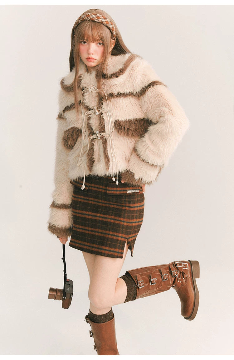 Plaid Wool Skirt