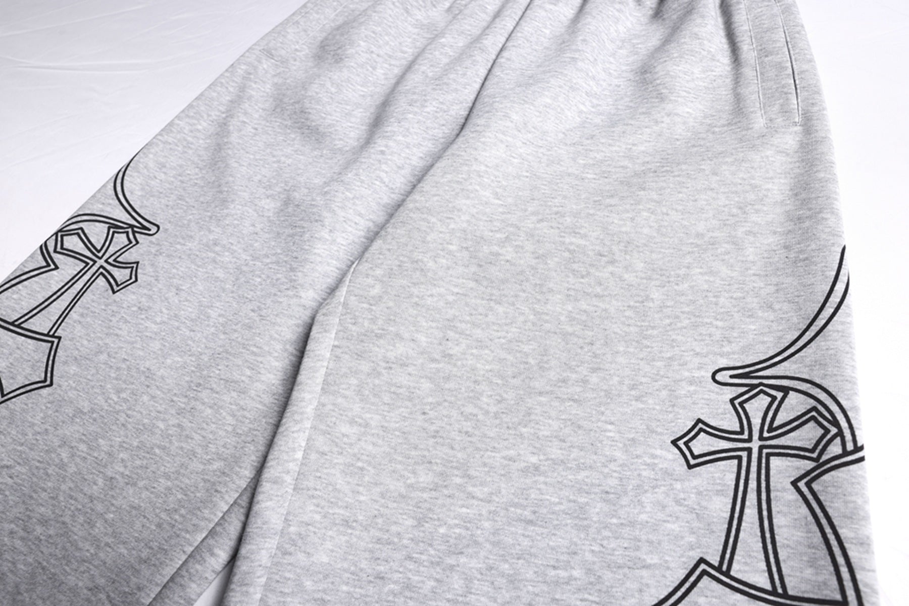 Letter Print Deconstruction Wide Leg Sweatpants