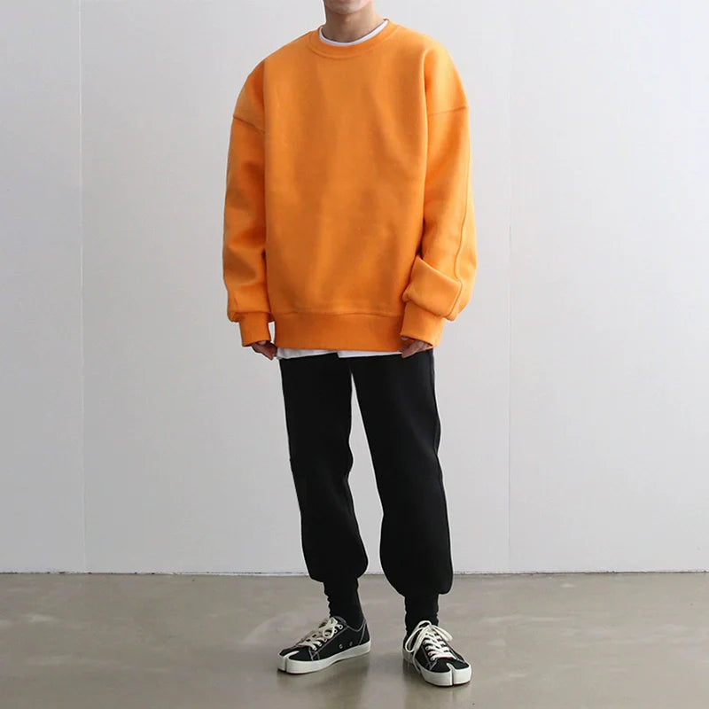 Oversize Round Neck Pullover Sweatshirt