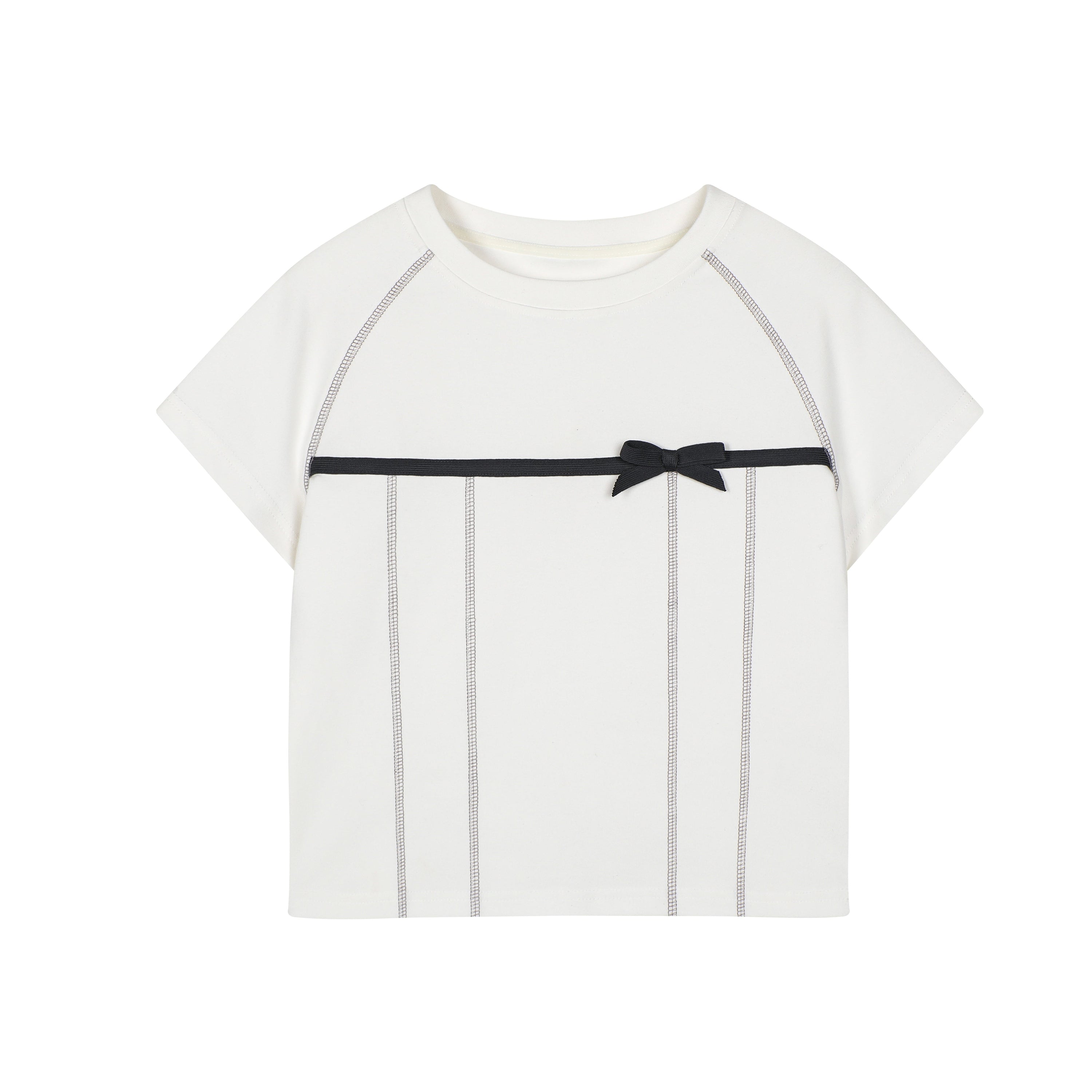 Sporty 3D Bow Raglan Short Sleeve T-Shirt