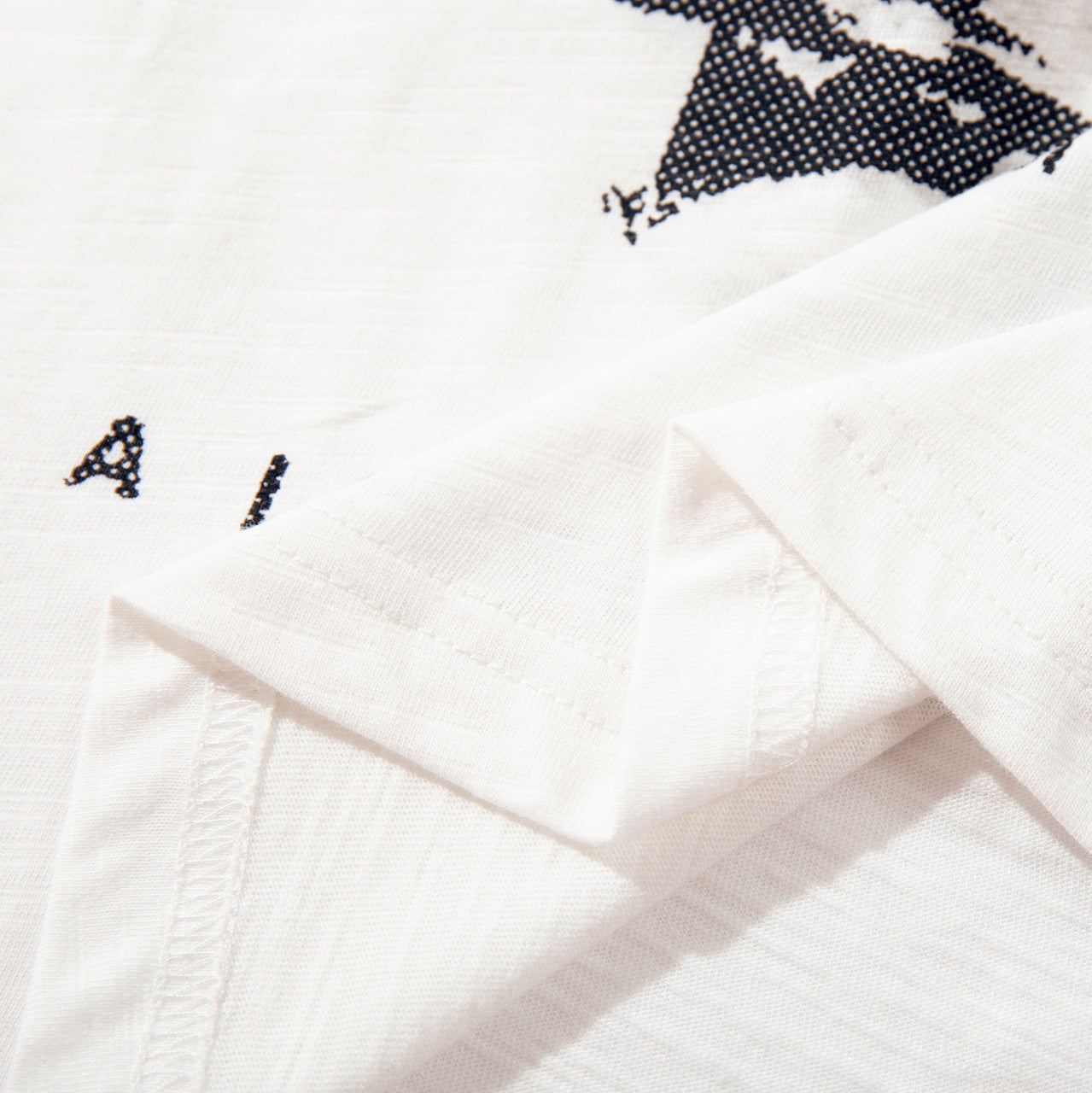 Slub Cotton Graphic Print Short Sleeve T-Shirt