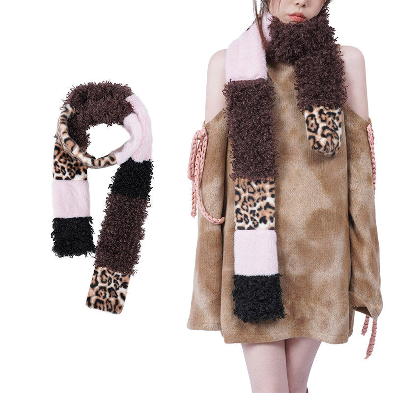 Patchwork Fake Fur Scarf