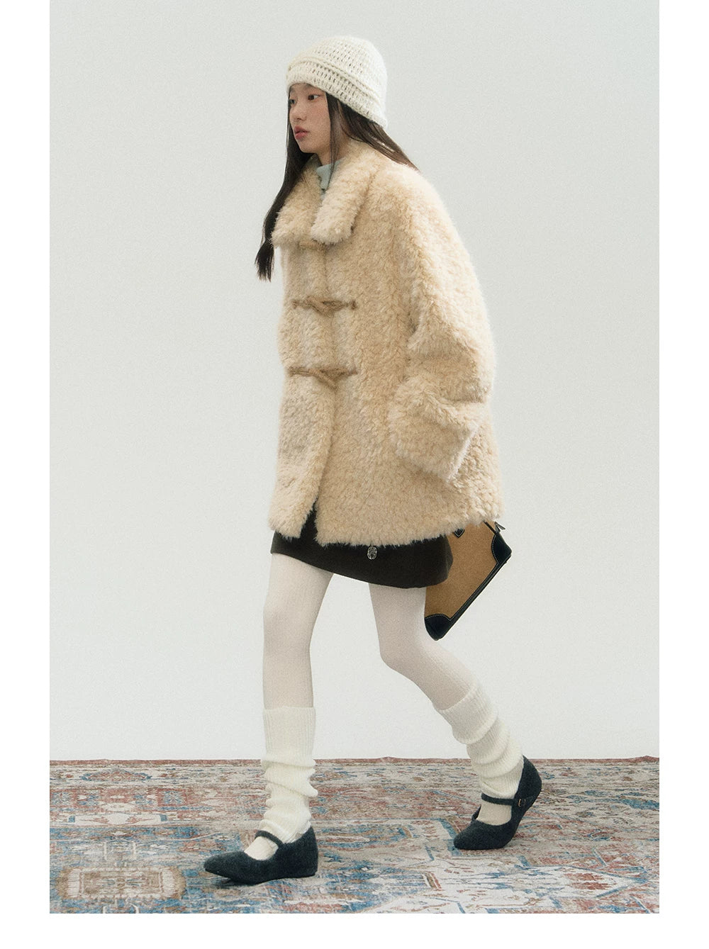 Fake Fur Turn-Down Collar Jacket