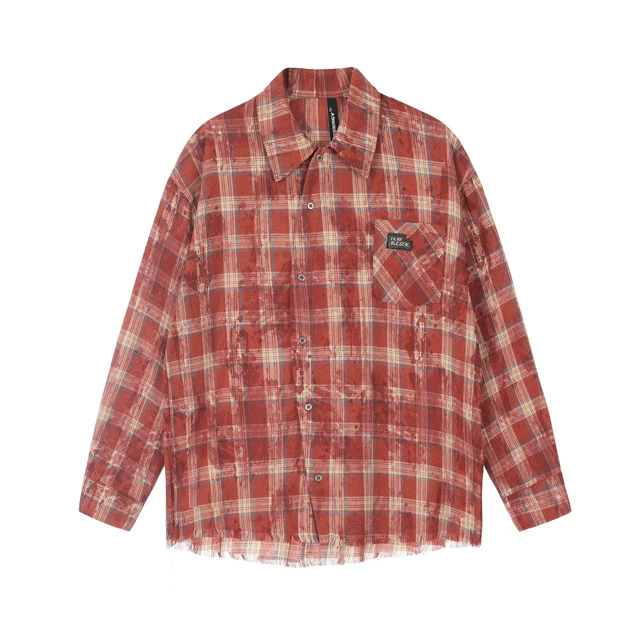 Label Design Tie Dyed Plaid Oversize Shirt
