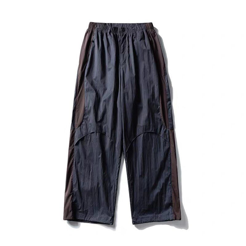 Oversize Nylon Hooded Jacket & Panel Wide Leg Pants Setup