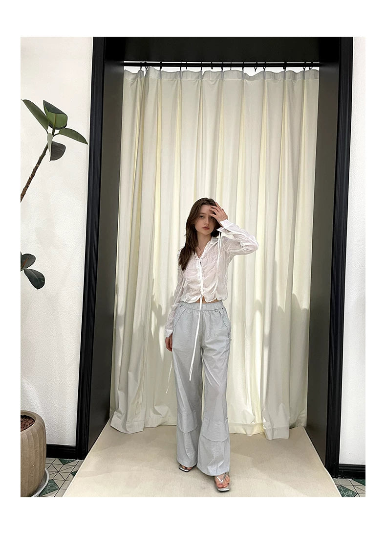 Look Slim Wide-Leg Straight Sporty Pants