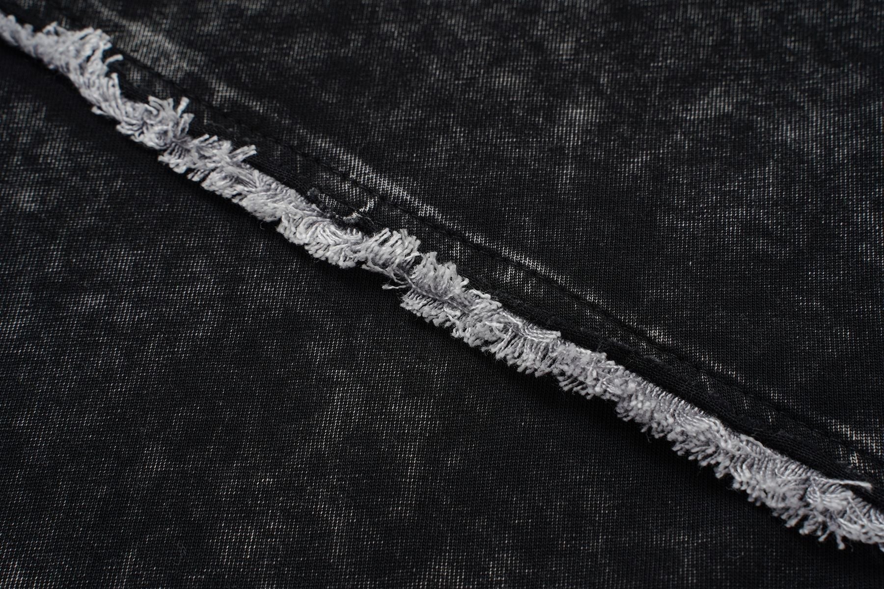 Acid Washed Raw-Edge Splice Short Sleeve T-Shirt