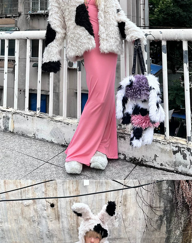 Patchwork Fake Fur Jacket