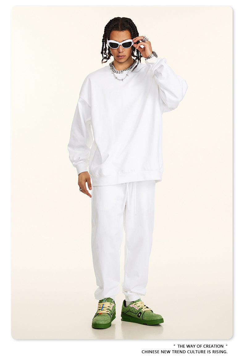 Oversize Heavyweight Basic Round Neck Sweatshirt