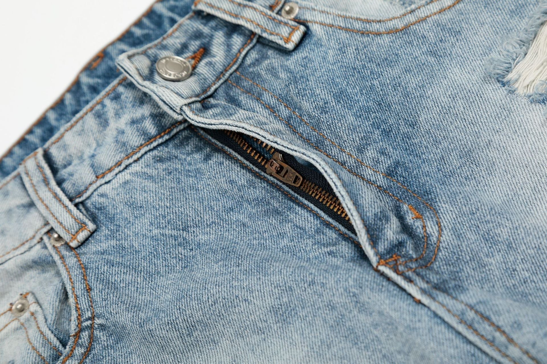 Washed Damage Flare Denim Jeans