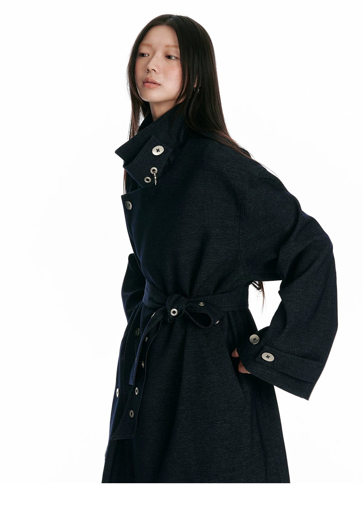 Double-Breasted Large Lapel Long Coat