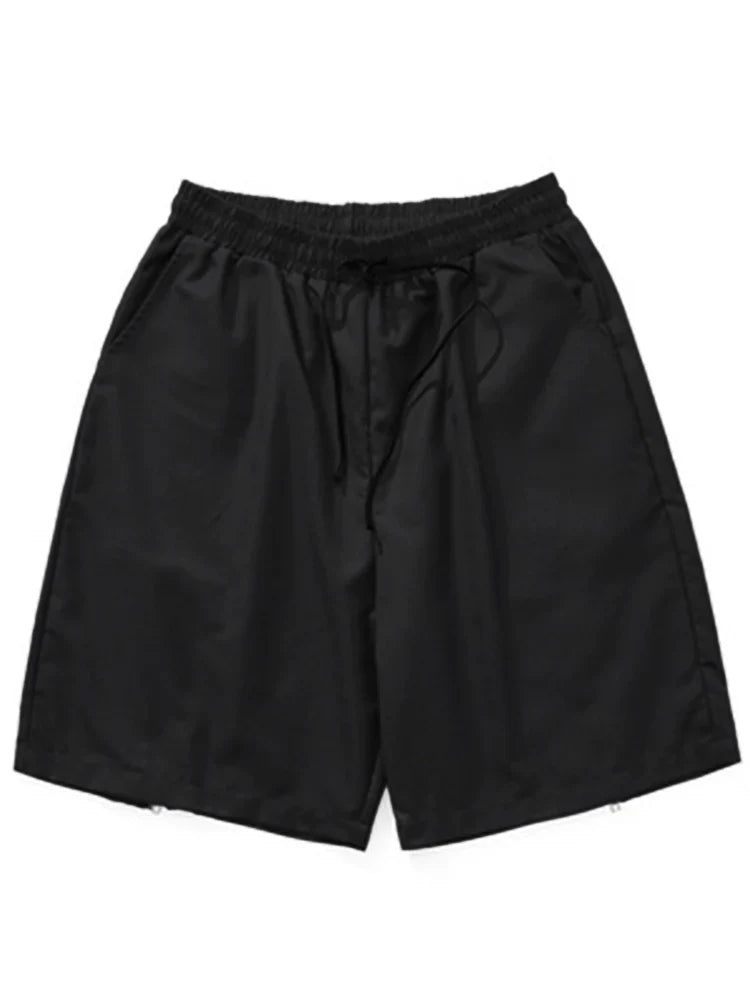 Back Zip Design Wide Leg Sporty Short Pants