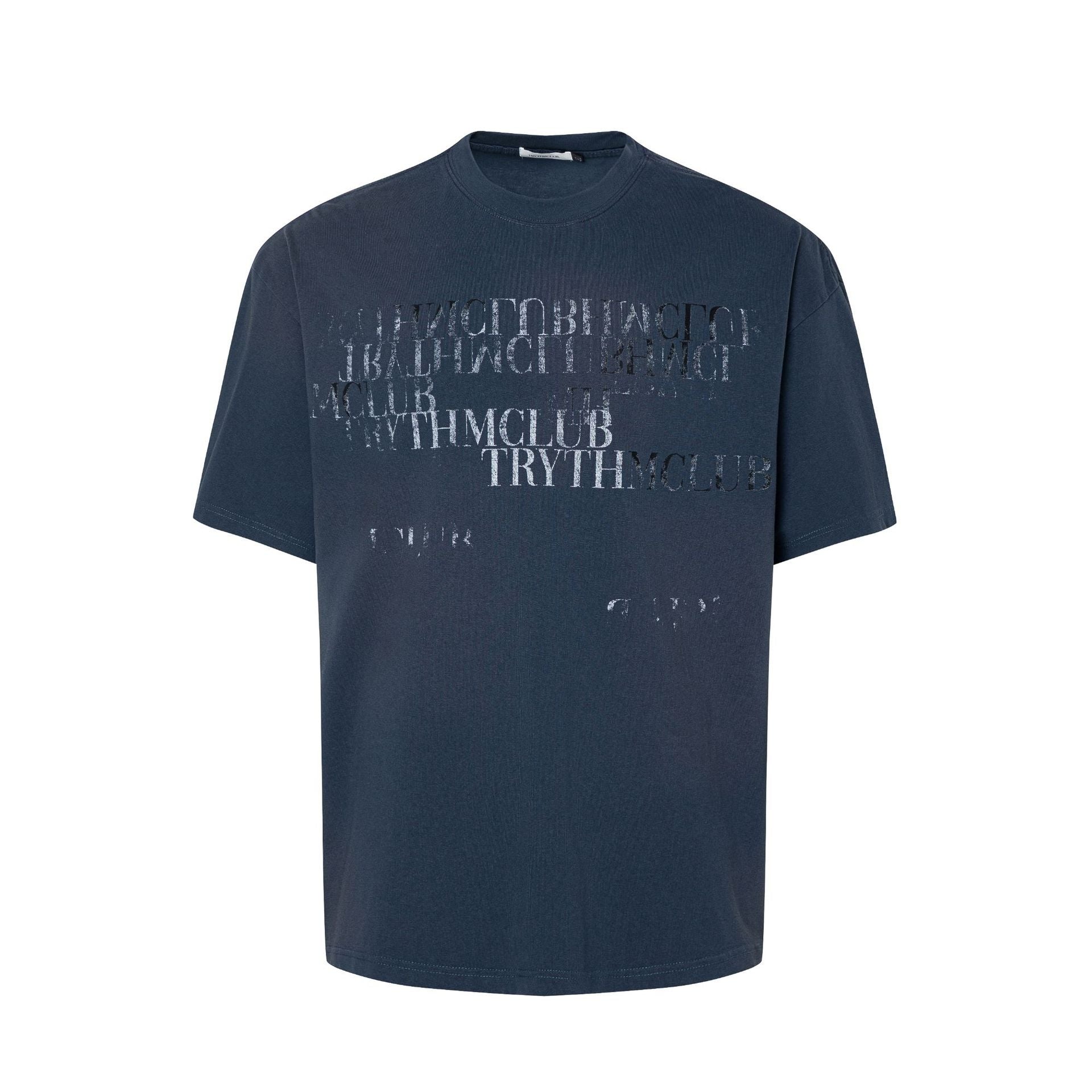 Dirty Washed Letter Print Oversize Short Sleeve T-Shirt