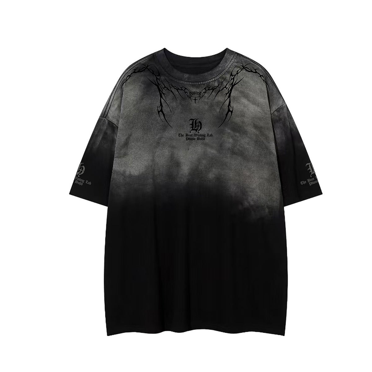 Gradient Thorn Print Short Sleeve T-Shirt