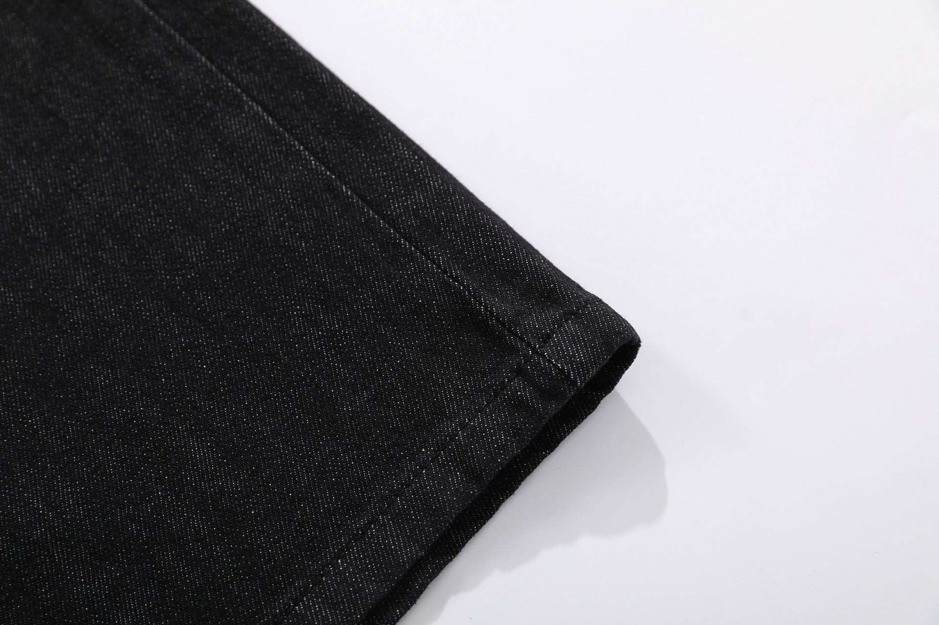 Embroidery Stripe Denim Jort