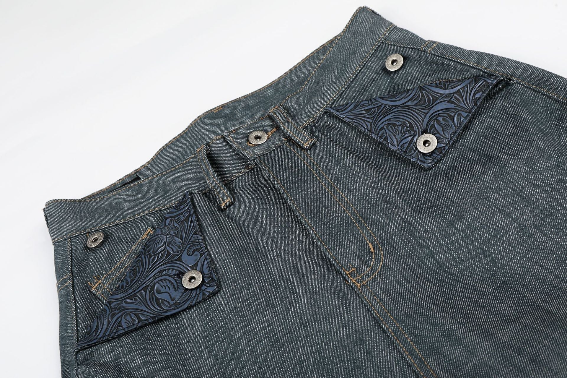 Raw Wide Leg Denim Jeans