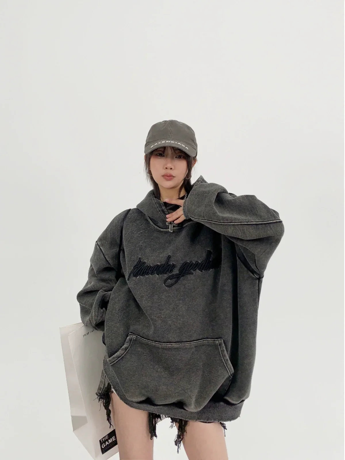 Logo Embroidery Unisex Oversized Hoodie