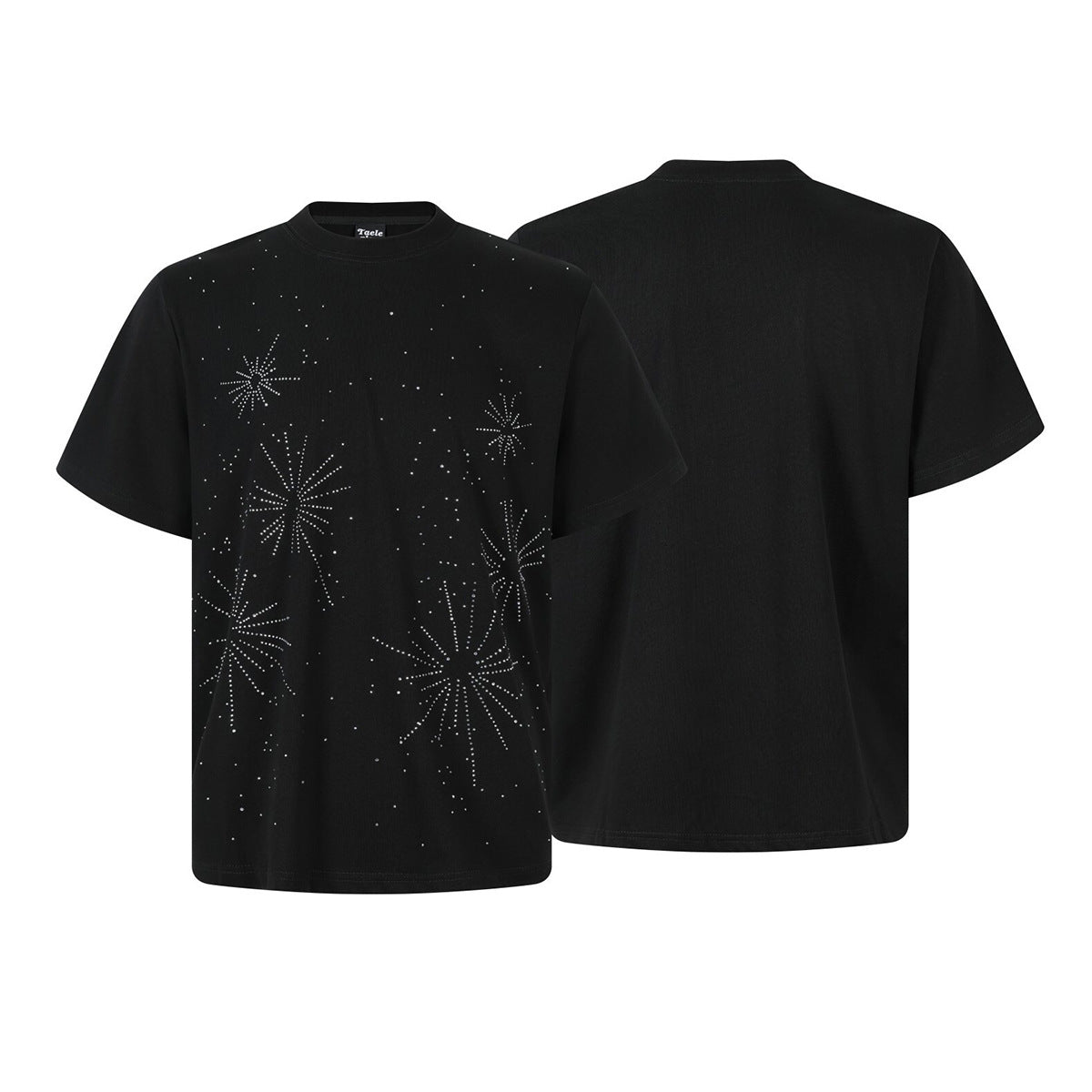 Rhinestone Starburst Print Short Sleeve T-Shirt