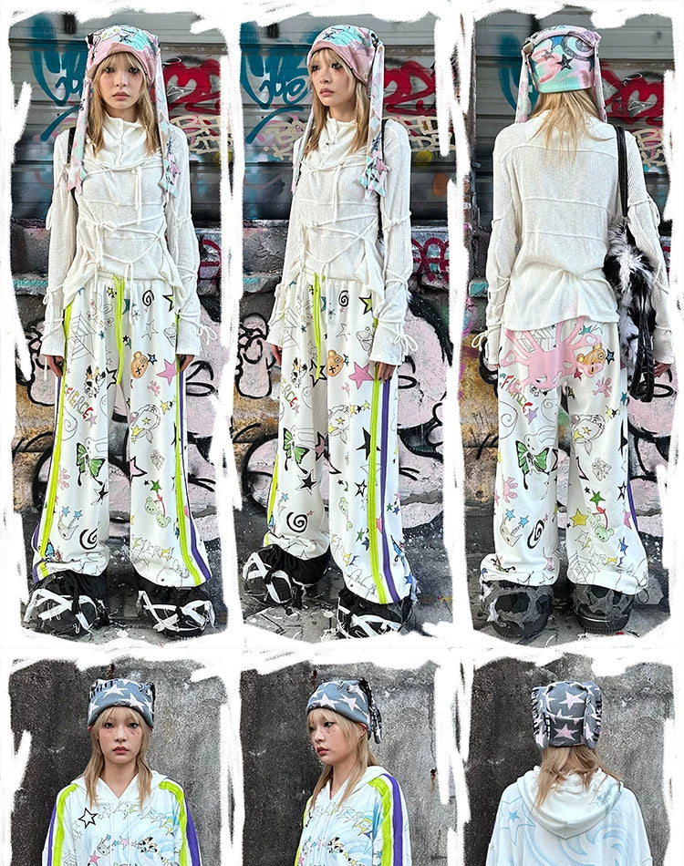 Pantalones de chándal con estampado de grafiti