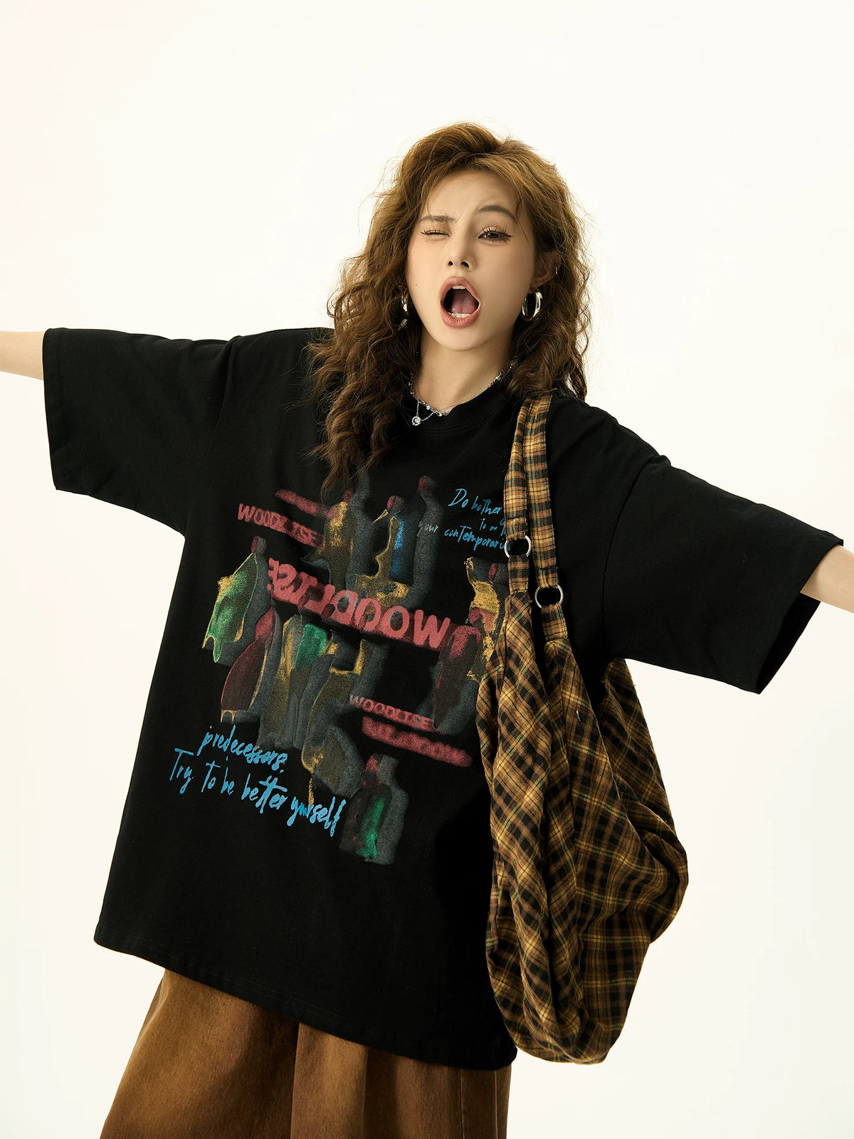 Graffiti Print Oversize Short Sleeve T-Shirt
