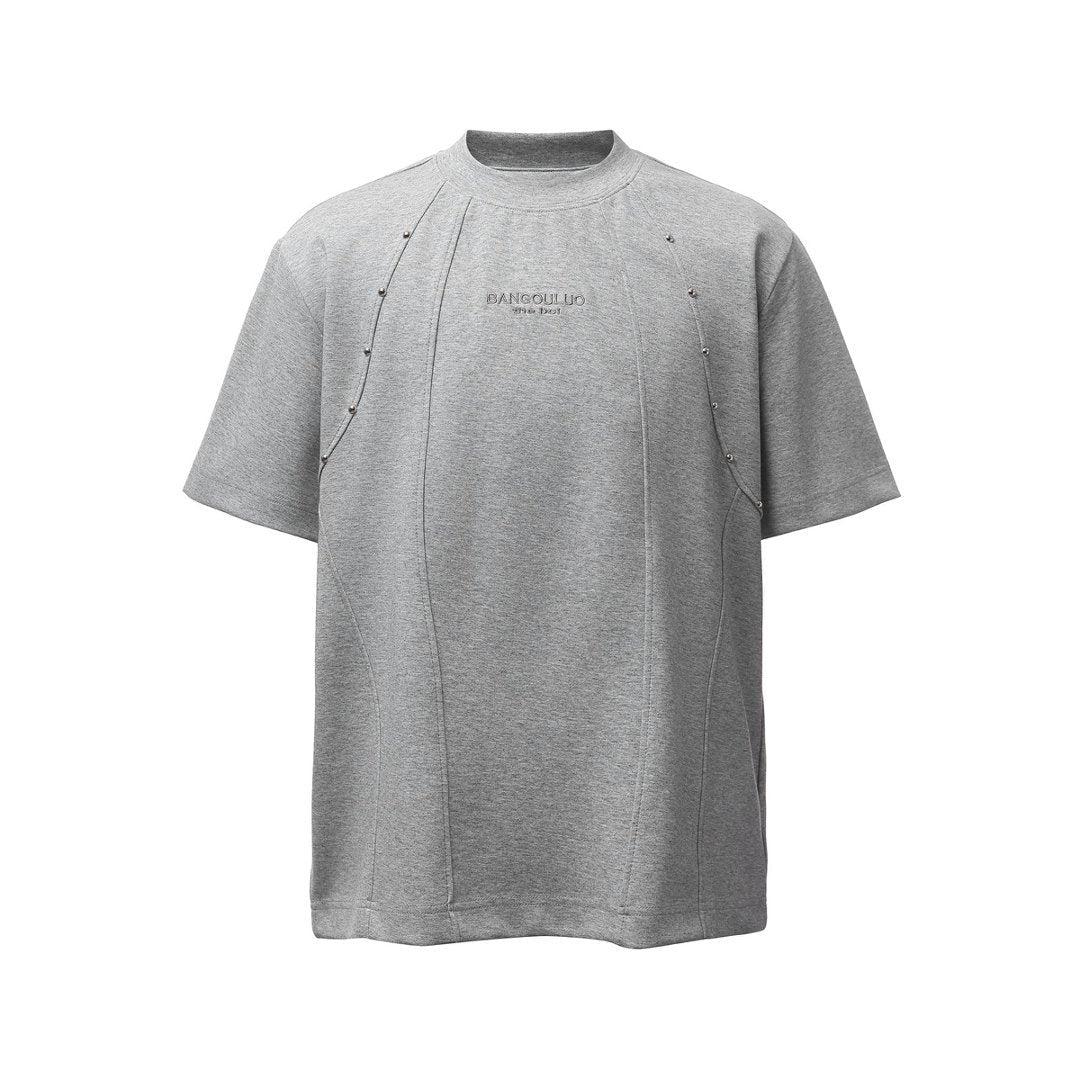Heavyweight Double Yarn Deconstruction Beads Oversize Short Sleeve T-Shirt