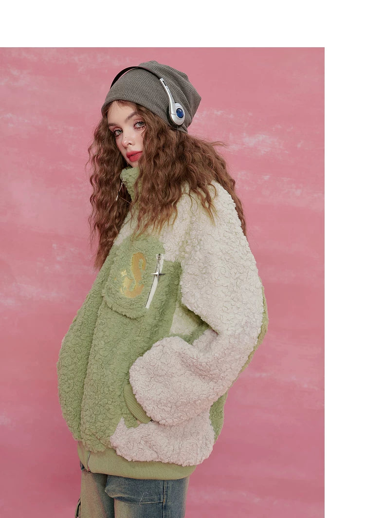 Colorblock High-Neck Puffer Jacket