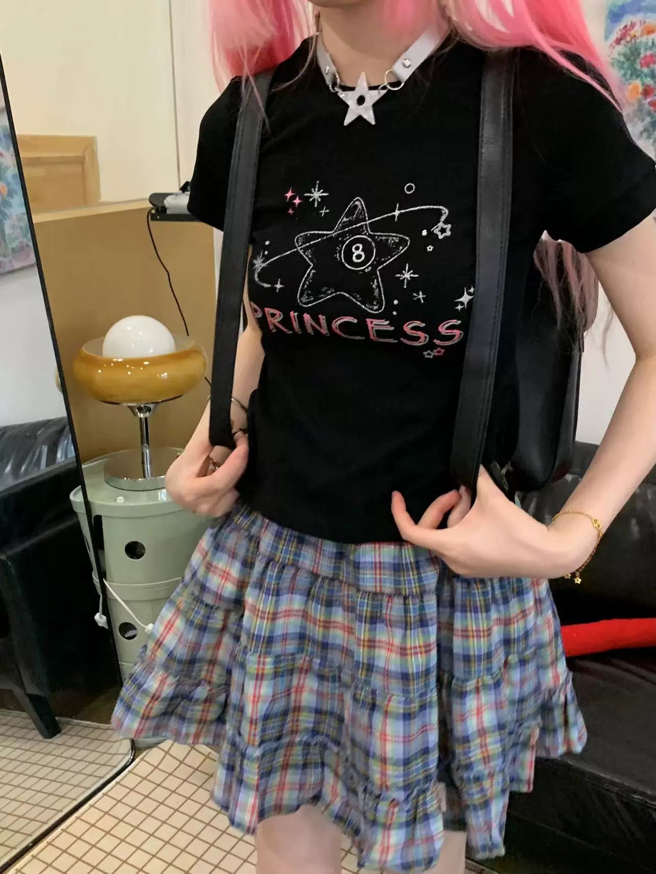 Rhinestone Graphic Print Short Sleeve T-Shirt
