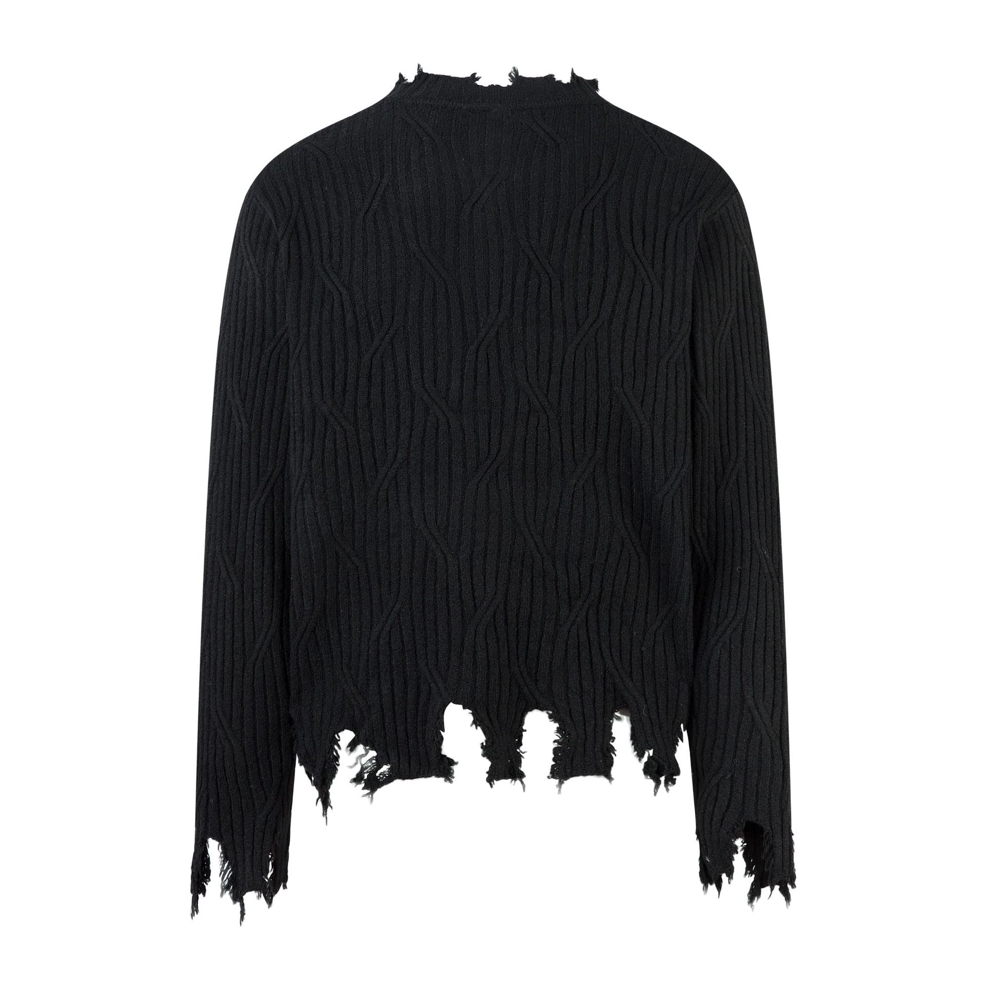 Frayed Hem Oversize Knit Sweater