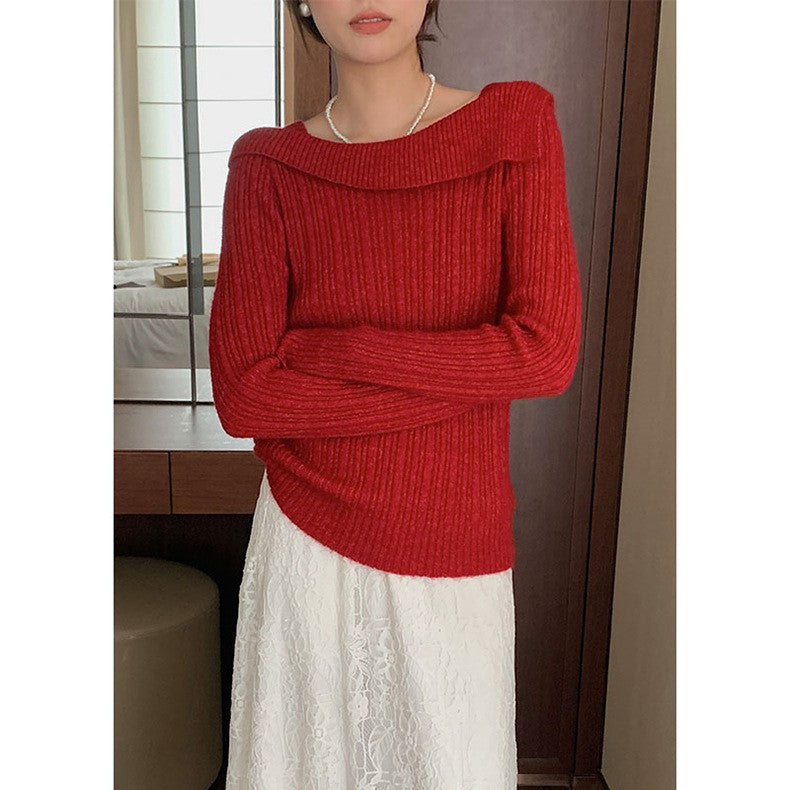 One-Shoulder Knitted Sweater
