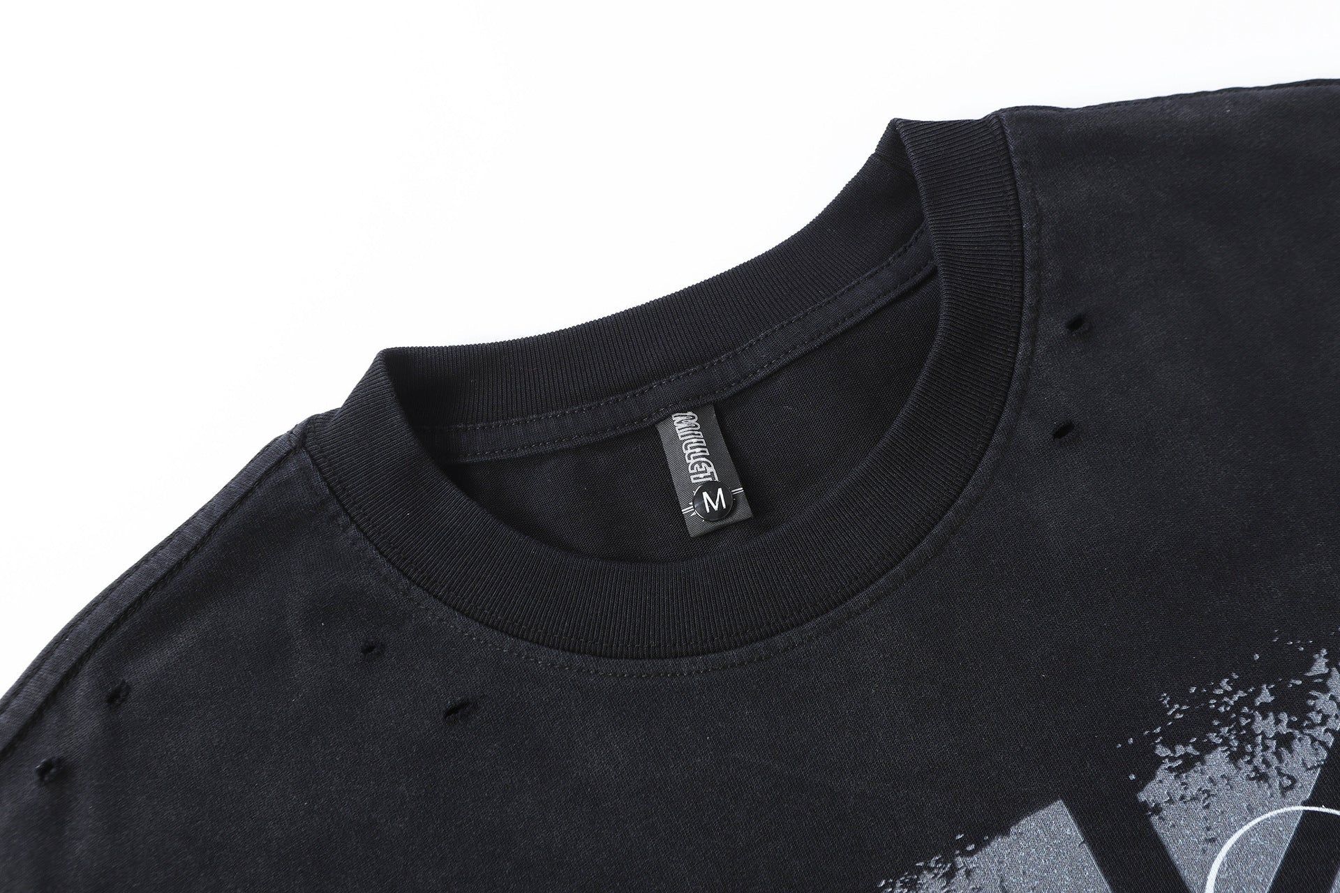 Damage Letter Print Short Sleeve T-Shirt