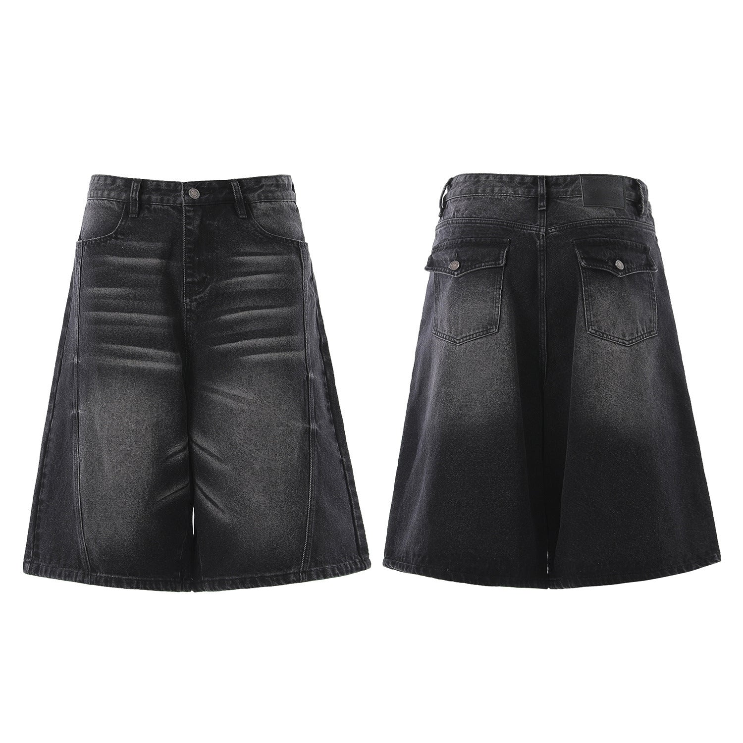 Denim Wash Wide Leg Jort