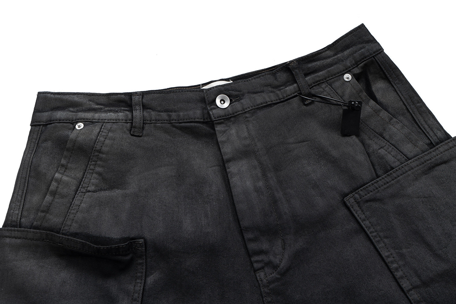Washed Coating Cargo Pocket Denim Jort
