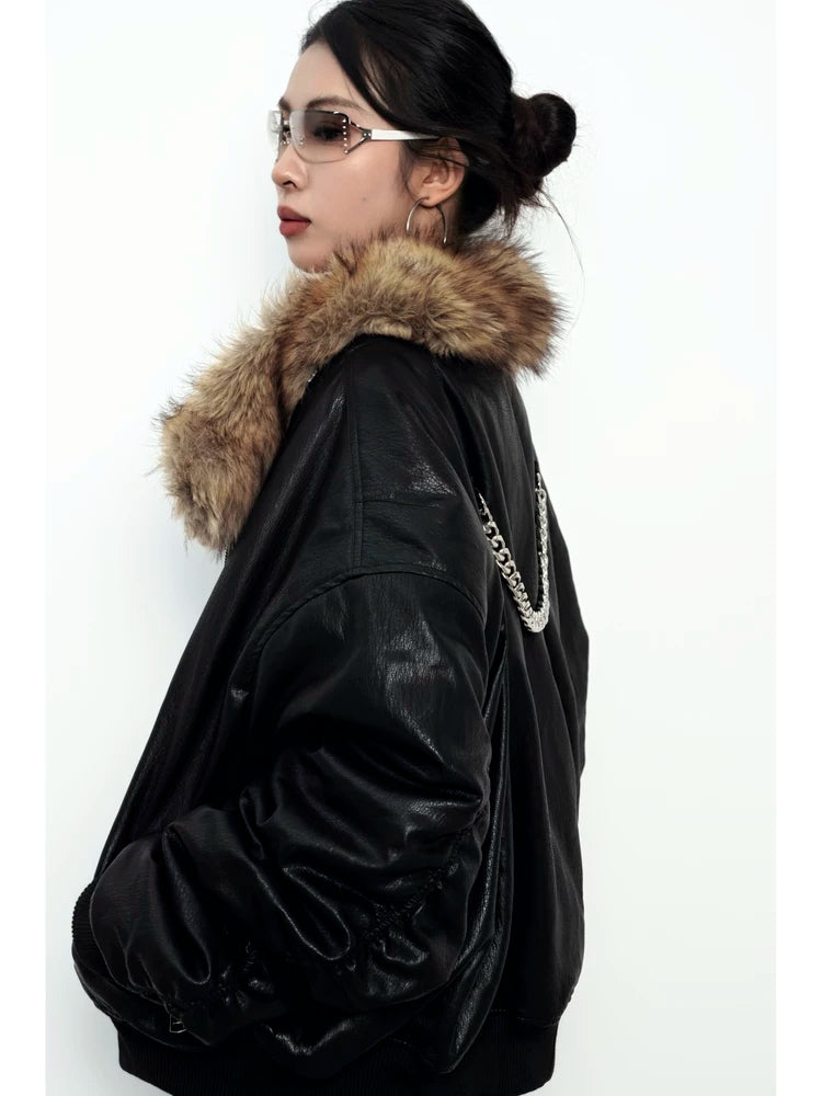 Fake Fur Collor Padded Jacket
