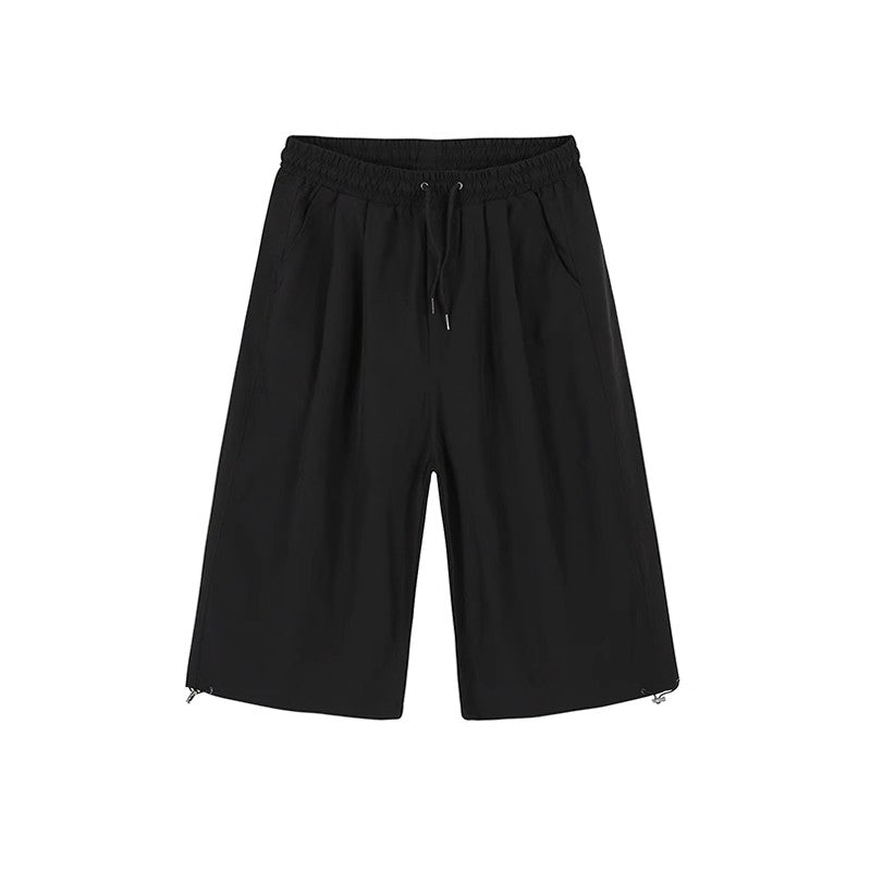 Wide-Leg Pleats Cropped Pants
