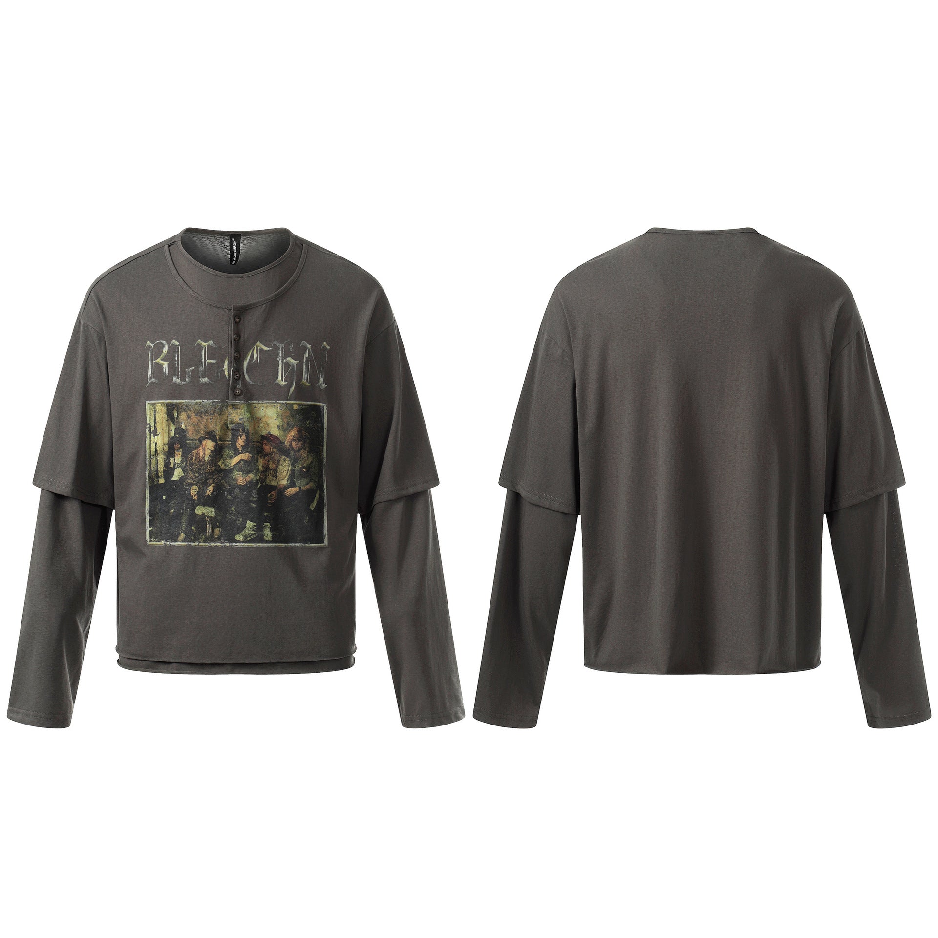 Oversize Fake Layered Long Sleeve T-Shirt