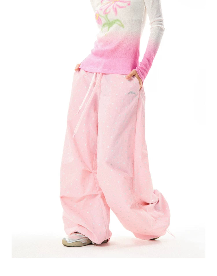 Allover Star Print Wide-Leg Pants