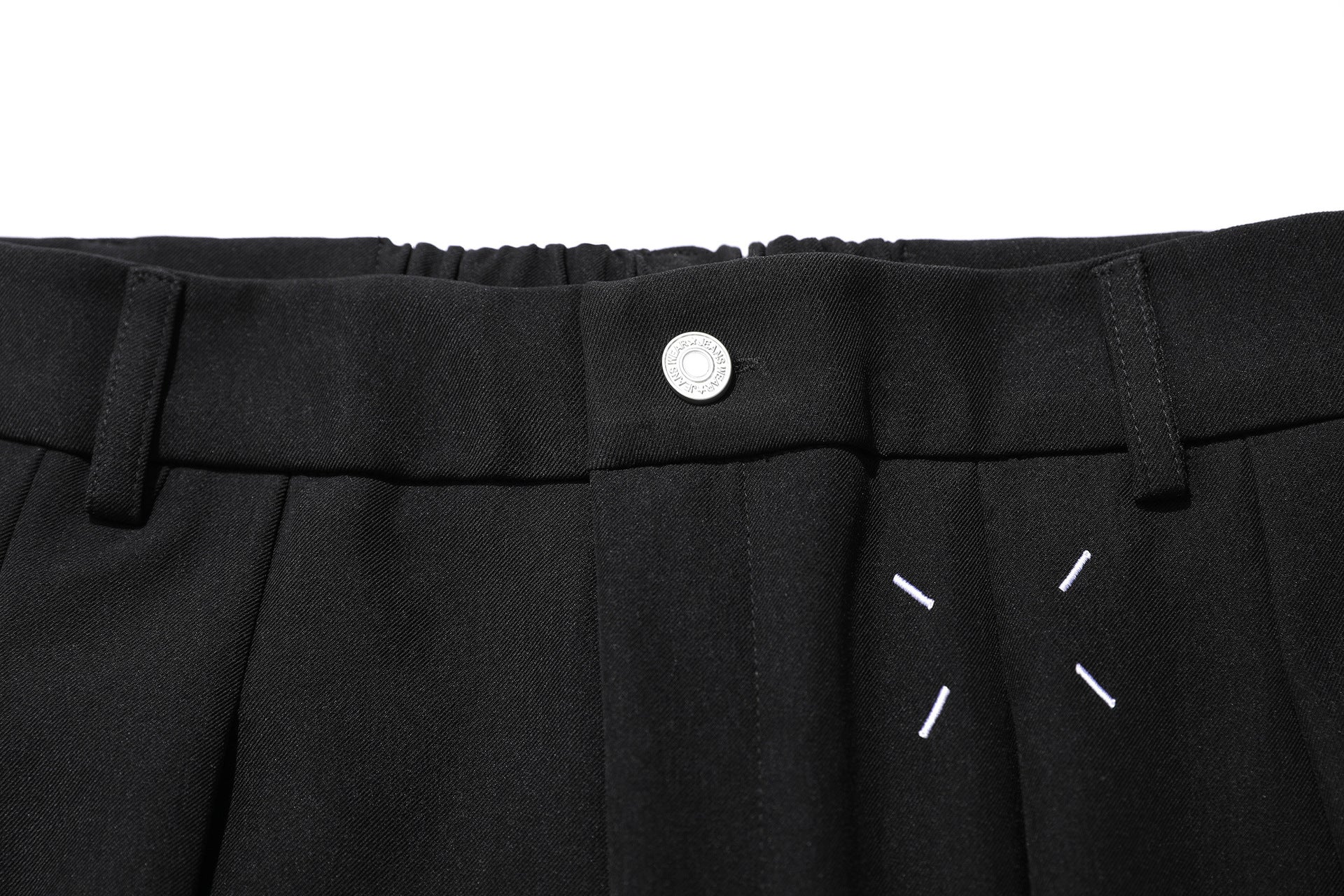 Drape Pleats Wide Leg Trousers